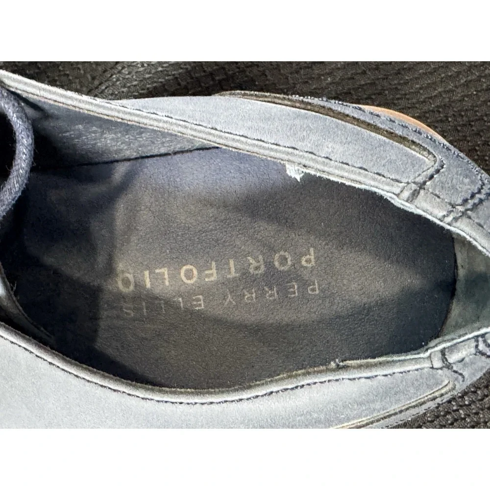 Men's‎ Perry Ellis Oxford Portfolio Dress Shoes~~Size 9.5~~Navy Blue~~ NWT